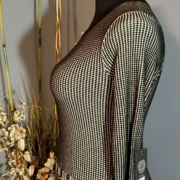 Vince Camuto Black/White plaid Sweater Dress NWT S - Picture 7 of 12